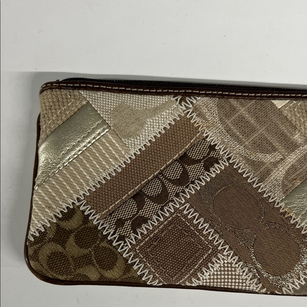 Coach Brown Patchwork Wristlet - Picture 4 of 14